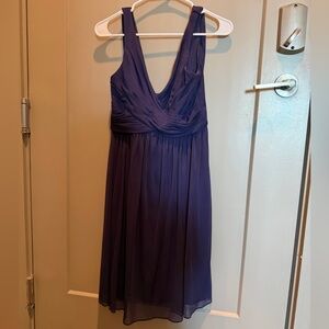 David's Bridal Deep Purple Wedding Guest Dress